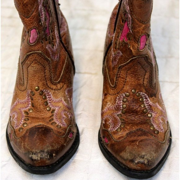 Smokey Mountain Cowboy Cowgirl boots Western Pink Girls 8.5R Country Horseback - Picture 7 of 10